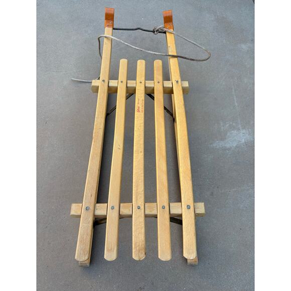 Gloco Davoser Sled- Vintage- West Germany- 110cm- Beech Wood- EUC